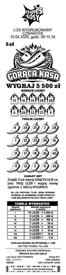 Wizerunek losu GORĄCA KASA
