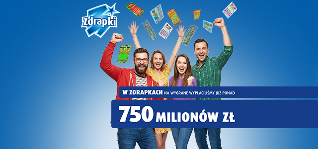 750 mln na wygrane w Zdrapkach (Podstrona zdrapek)